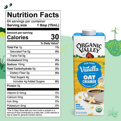 Organic Valley Vanilla Oat Creamer 32oz Ctn