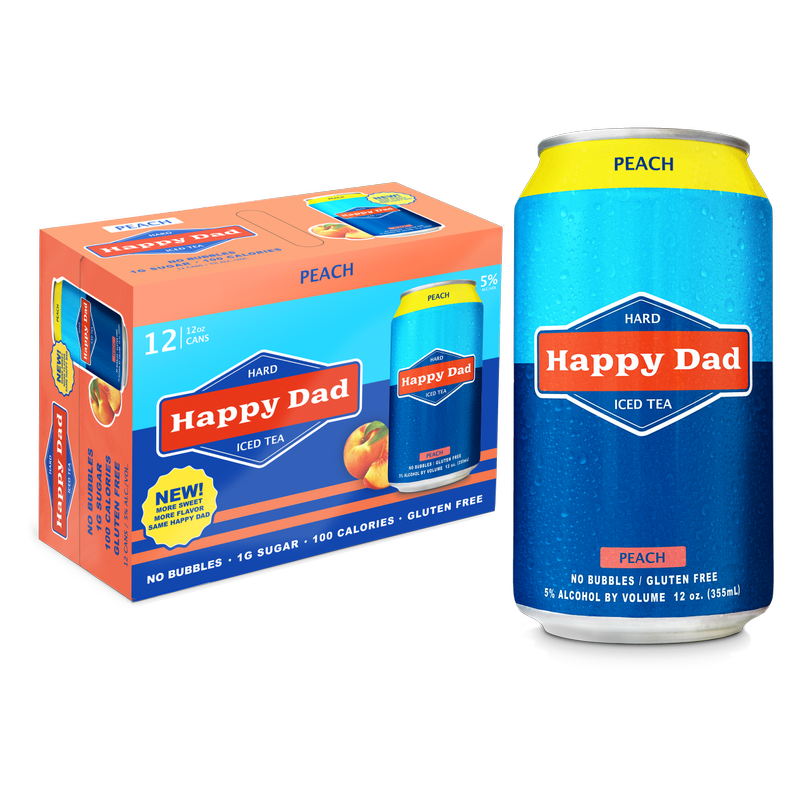 Happy Dad Hard Peach Tea 12pk 12oz Can