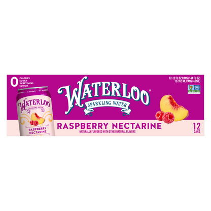 Waterloo 12pk Sparkling Raspberry Nectarine Water 12oz Can