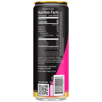 Liquid Death Scary Strawberry Sparkling Energy 12oz Can