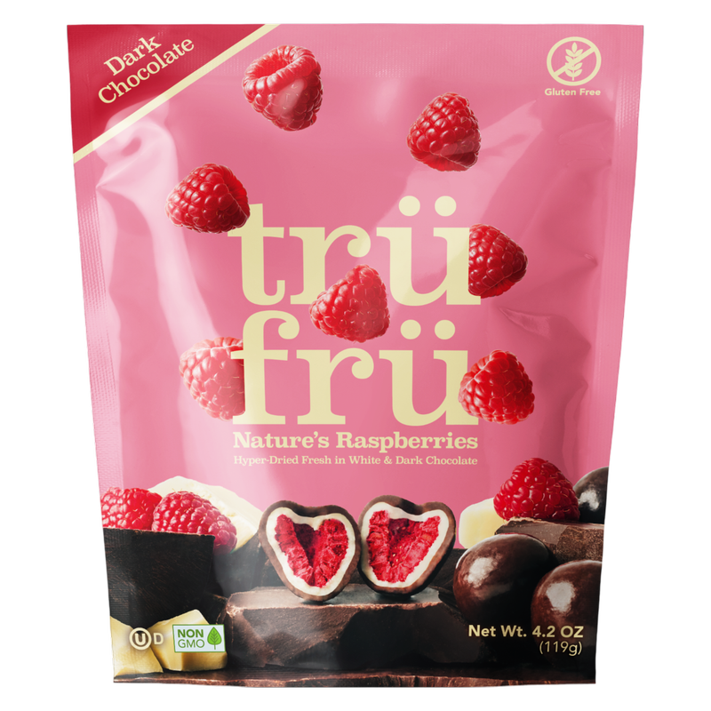 Tru Fru Raspberries Hyper-Dried Fresh in White & Dark Chocolate, 3.4oz ...