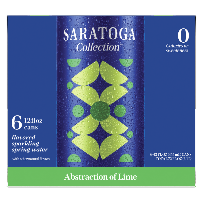 Saratoga Collection Abstraction of Lime Flavored Sparkling Spring Water, 12 fl oz, 6 Pack Cans