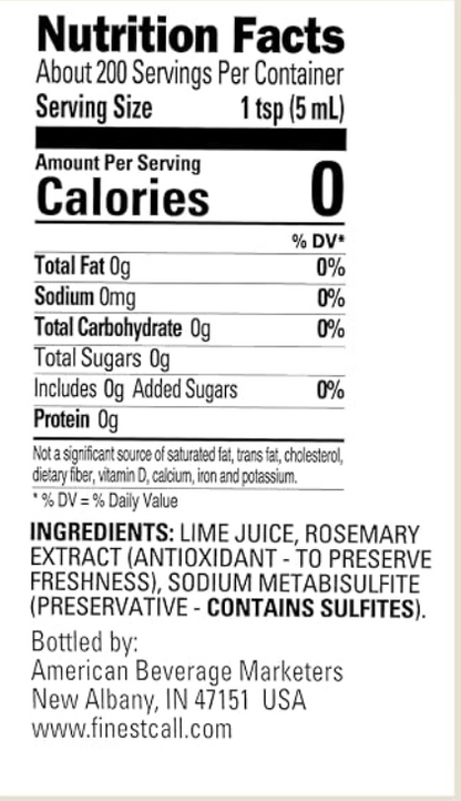 Finest Call Single Pressed Lime Juice 1 Liter
