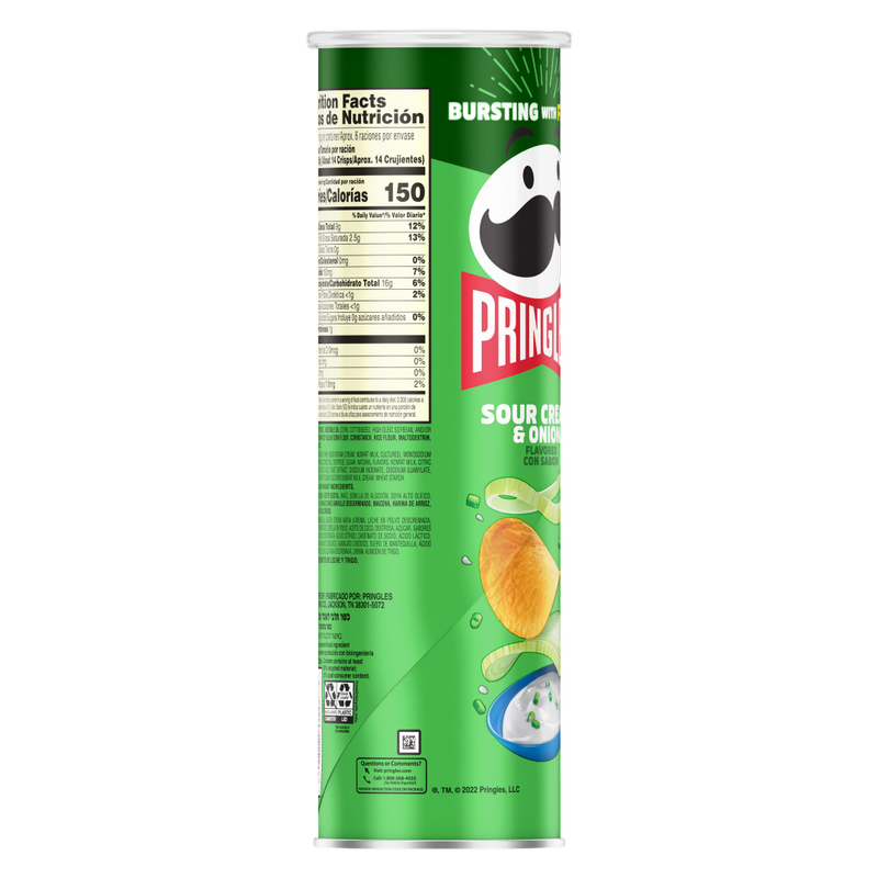 Pringles Sour Cream & Onion Potato Crisps Chips 5.5oz