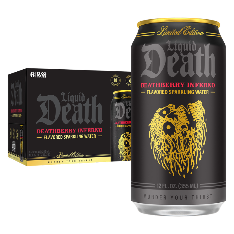 Liquid Death Deathberry Inferno Water 6pk 12oz Can