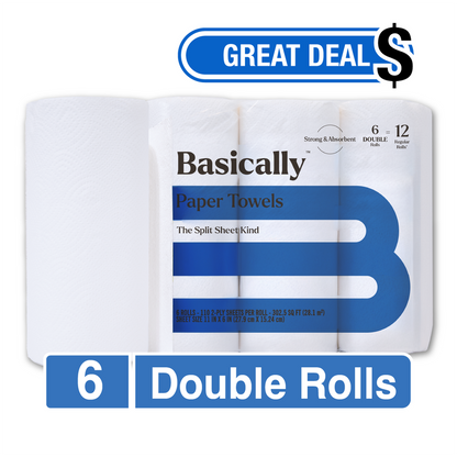 Basically 6ct Strong & Absorbent Paper Towels