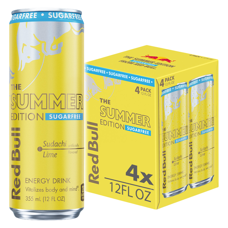 Red Bull Sugar Free Summer Edition Sudachi Lime Energy Drink 4pk 12oz Can