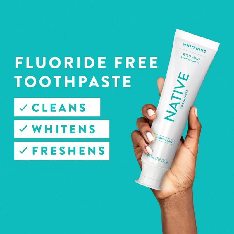 Native Whitening Wild Mint & Peppermint Oil Fluoride Free Toothpaste, 4.1 oz