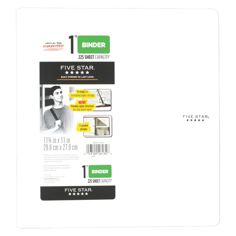 Five Star Binder 11 3/4" x 11 Assorted