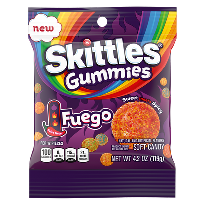 Skittles Gummies Fuego Sample 4.2oz