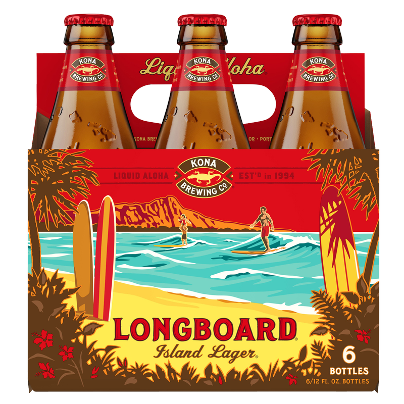 Kona Longboard Island Lager 6pk 12oz Btl 4.6% ABV