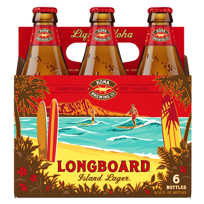 Kona Longboard Island Lager 6pk 12oz Btl 4.6% ABV