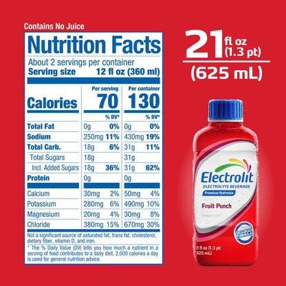 Electrolit Fruit Punch 21oz Btl