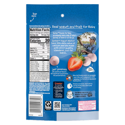Gerber Baby Foods Strawberry Yogurt Melts, 1 oz.