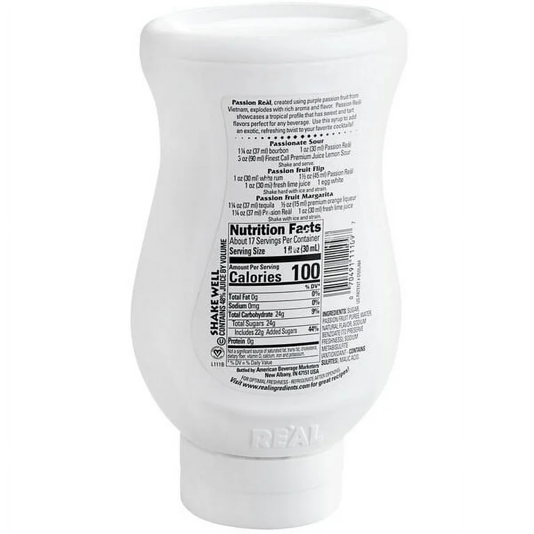 Simply Squeeze Real Passionfruit Puree Syrup 16.9oz Btl