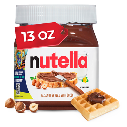 Nutella Hazelnut Spread with Cocoa for Breakfast, 13 oz Jar