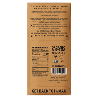 Hu Dark Chocolate Cashew Butter and Raspberry Bar 2.1oz