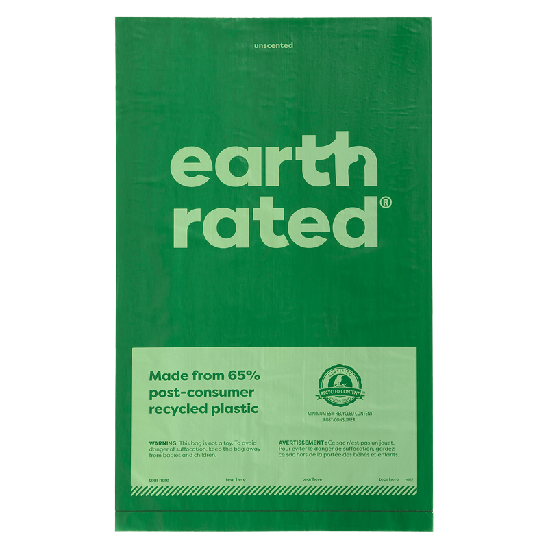 Earth Rated Dog Poop Bag Holder with Dog Poop Bags (1 Dispenser & 15 Bags)
