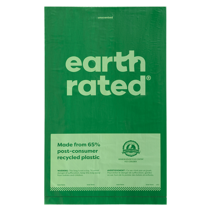 Earth Rated Dog Poop Bag Holder with Dog Poop Bags (1 Dispenser & 15 Bags)