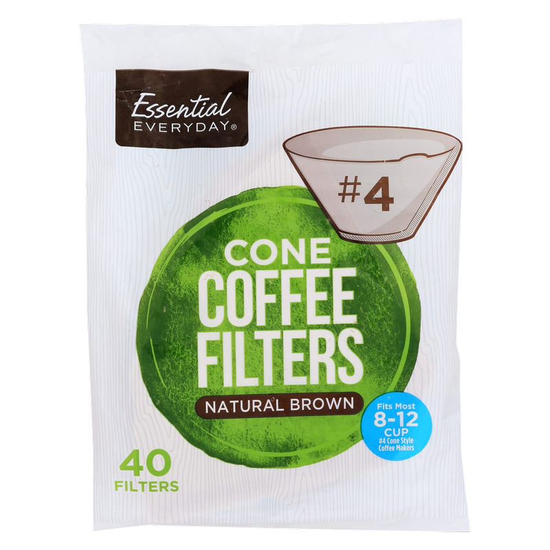 Essential Everyday Natural Brown Coffee Filters #4, 40ct