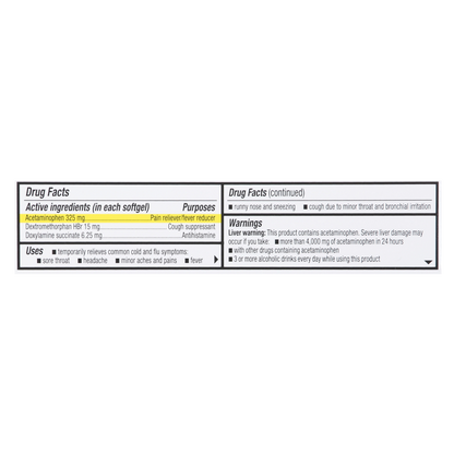 Equaline Nighttime Cold + Flu Relief 24 softgels