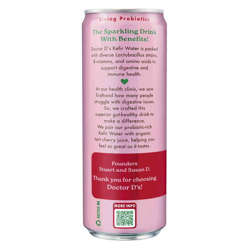 Doctor D's Organic Tart Cherry Sparkling Probiotic Drink 12oz Can