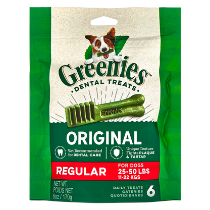 Greenies Original Regular Dental Dog Treats 6oz