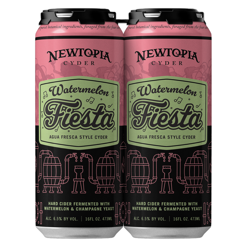 Newtopia Watermelon Fiesta Hard Cyder 4pk 16oz Can