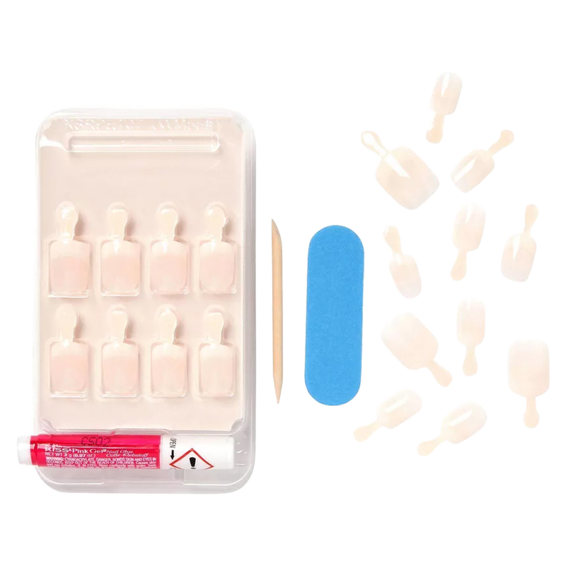 Kiss Salon Acrylic Nude French False Nails, Breathtaking, 28 ct