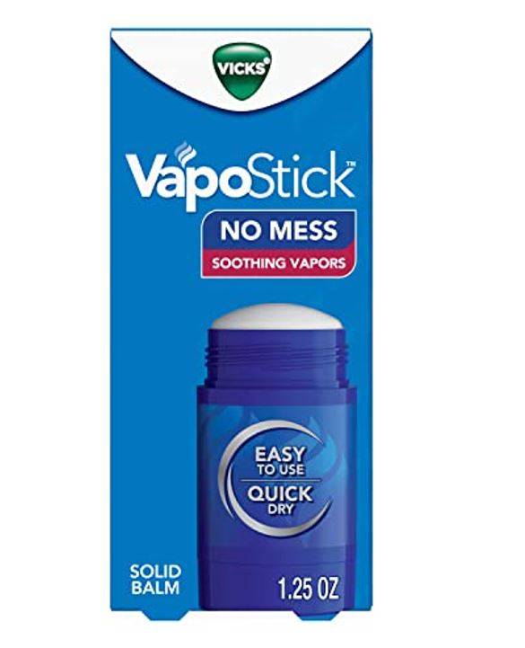 Vicks VapoStick, Invisible Solid Balm with Soothing Vicks Vapors, Non-Medicated, 1.25 Oz