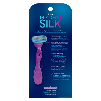 Schick Hydro Silk Five Blade Razor for Women and 2 Razor Refills