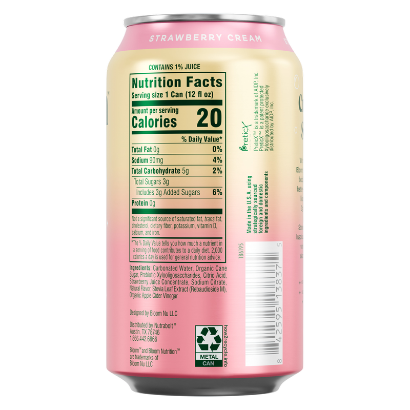 Bloom Pop Strawberry Cream 12oz Can