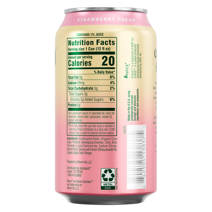 Bloom Pop Strawberry Cream 12oz Can