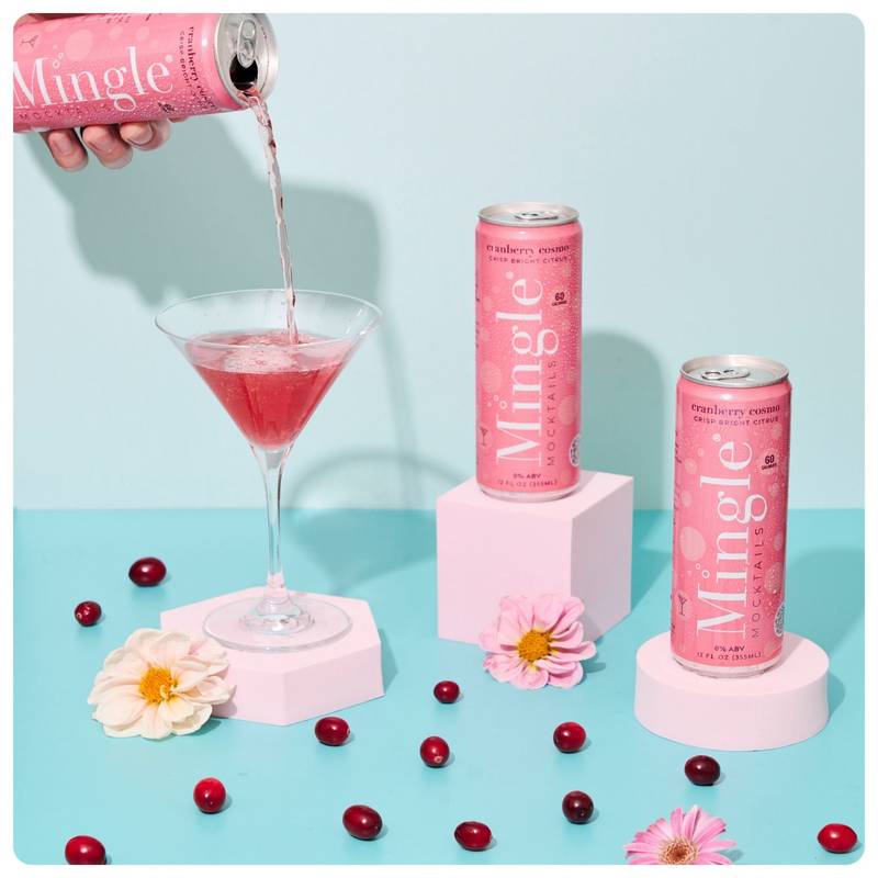 Mingle Mocktails Cranberry Cosmo 4pk 12oz Can - Mingle Mocktails