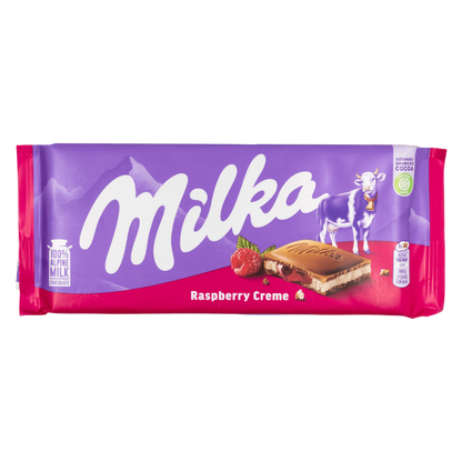Milka Raspberry Cream Chocolate Bar, 3.5 oz