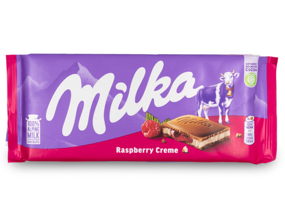 Milka Raspberry Cream Chocolate Bar, 3.5 oz