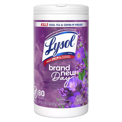 Lysol Disinfectant Wipes,  Lavender & Cotton Blossom, 80ct