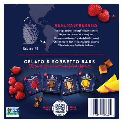 Talenti Roman Raspberry Mini Sorbetto Bars 6ct