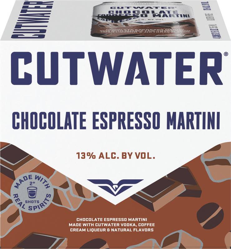 Cutwater Chocolate Espresso Martini 4pk 12oz Can 13% ABV