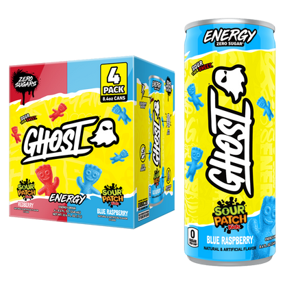 GHOST Energy Zero Sugar Sour Patch Kids Variety Pack 4pk 8.4oz Can