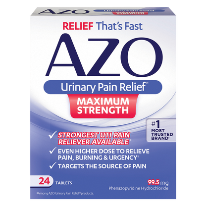 AZO Maximum Strength Urinary Pain Relief & UTI Pain Reliever 24ct