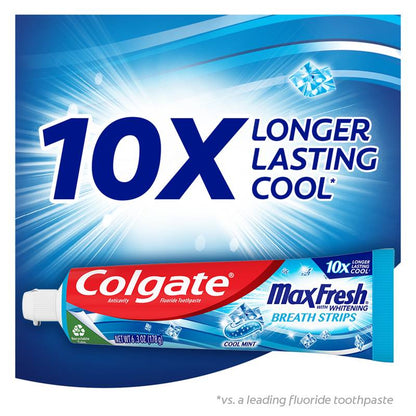 Colgate Max Fresh with Whitening Toothpaste with Mini Breath Strips, 6.3oz