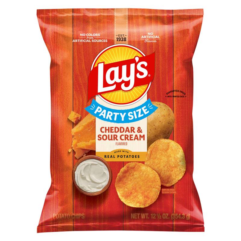Lay's Cheddar & Sour Cream Potato Chips Party Size 12.5oz