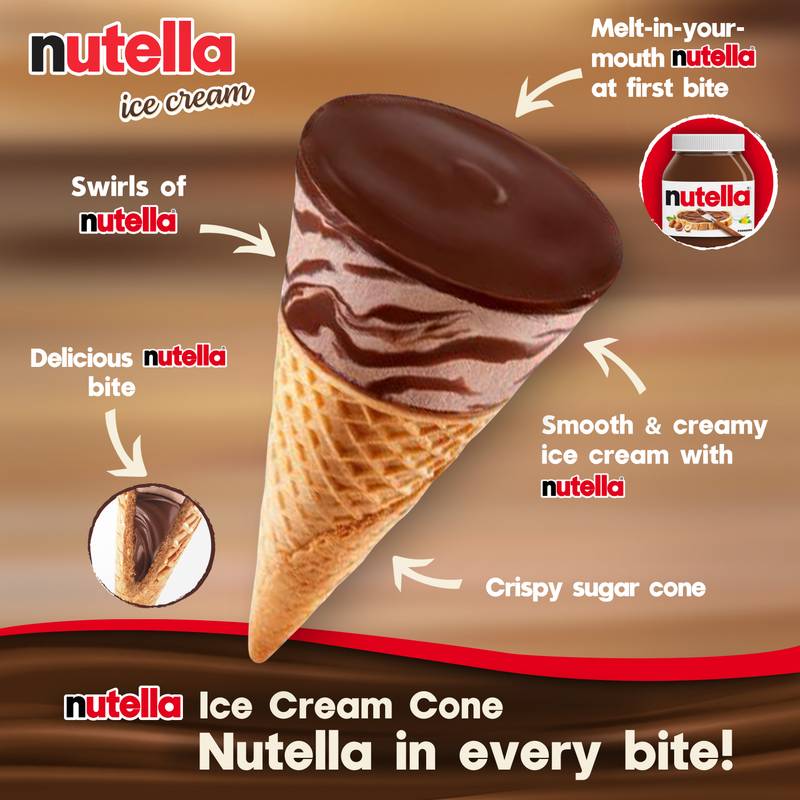 Nutella Ice Cream Cones, 4ct