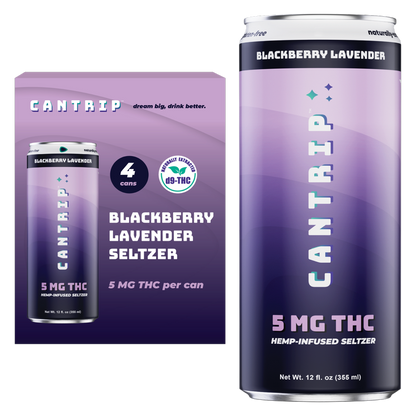 Cantrip Blackberry Lavender 5mg THC Seltzer 4pk 12oz Can