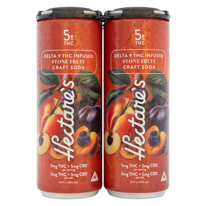 Hectare's THC 5mg Stone Fruit Craft Soda 4pk 12oz Can
