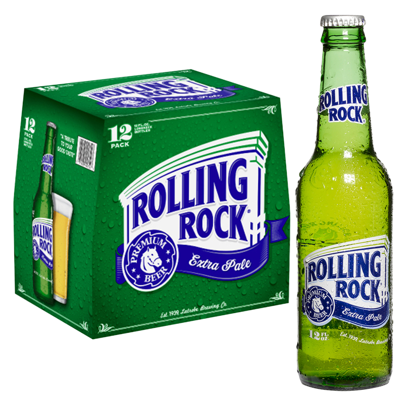 Image Of Roling Rocks Rolling Rock 12pk 12oz Btl 4.4% ABV - Rolling Rock – BevMo!