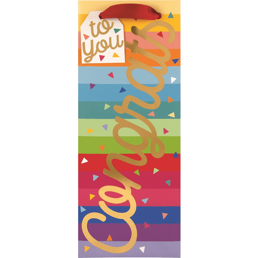 The Gift Wrap Company Bottle Bag Congrats to You