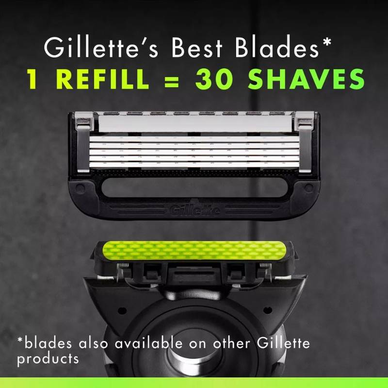GilletteLabs Razor Blade Refills, 4ct Razor Cartridges, Razor Refills for Men Compatible with GilletteLabs Exfoliating Bar Razor and Heated Razor