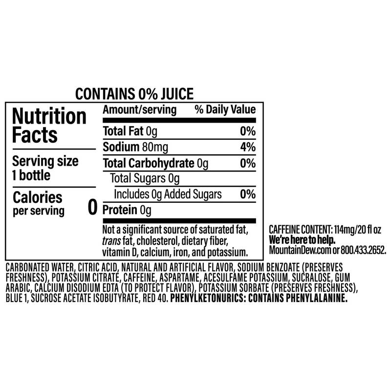 Mountain Dew Zero Sugar Summer Berry  20oz Bottle
